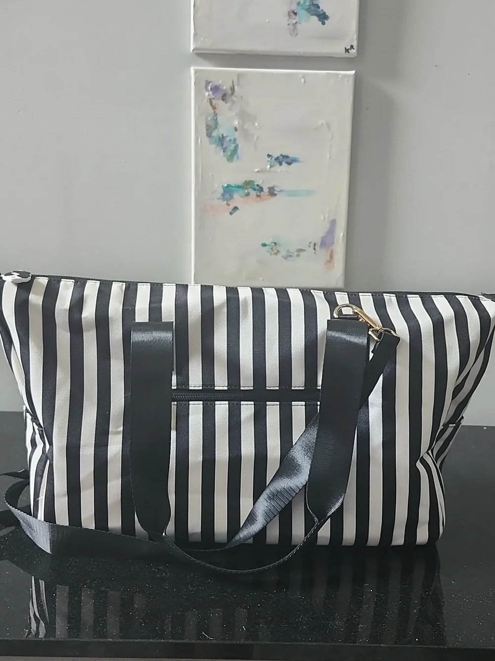 Alice + Olivia Duffle Bag In Positano Stripe